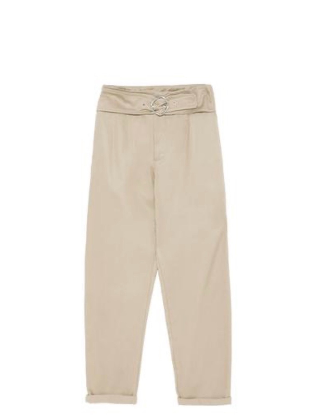 Zara Khaki Belted Capri Pants Size Small